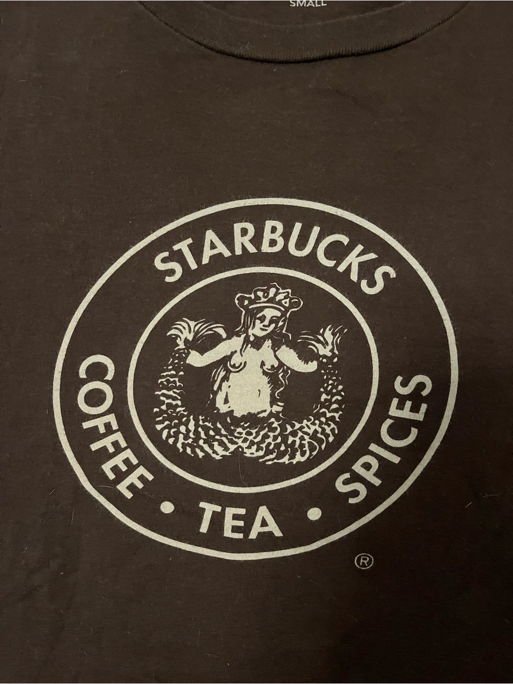 Vintage Brown Starbucks T-shirt featuring the original 1971 siren logo - Picture 2 of 3